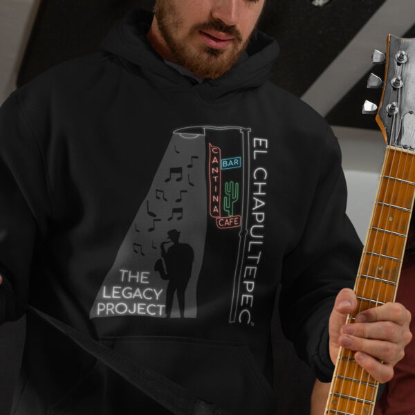 701-Neon Sign Jazz Man - Pullover Hoodie Thumbnail